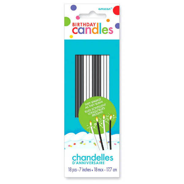 Sparkling Birthday Candles - Black & White