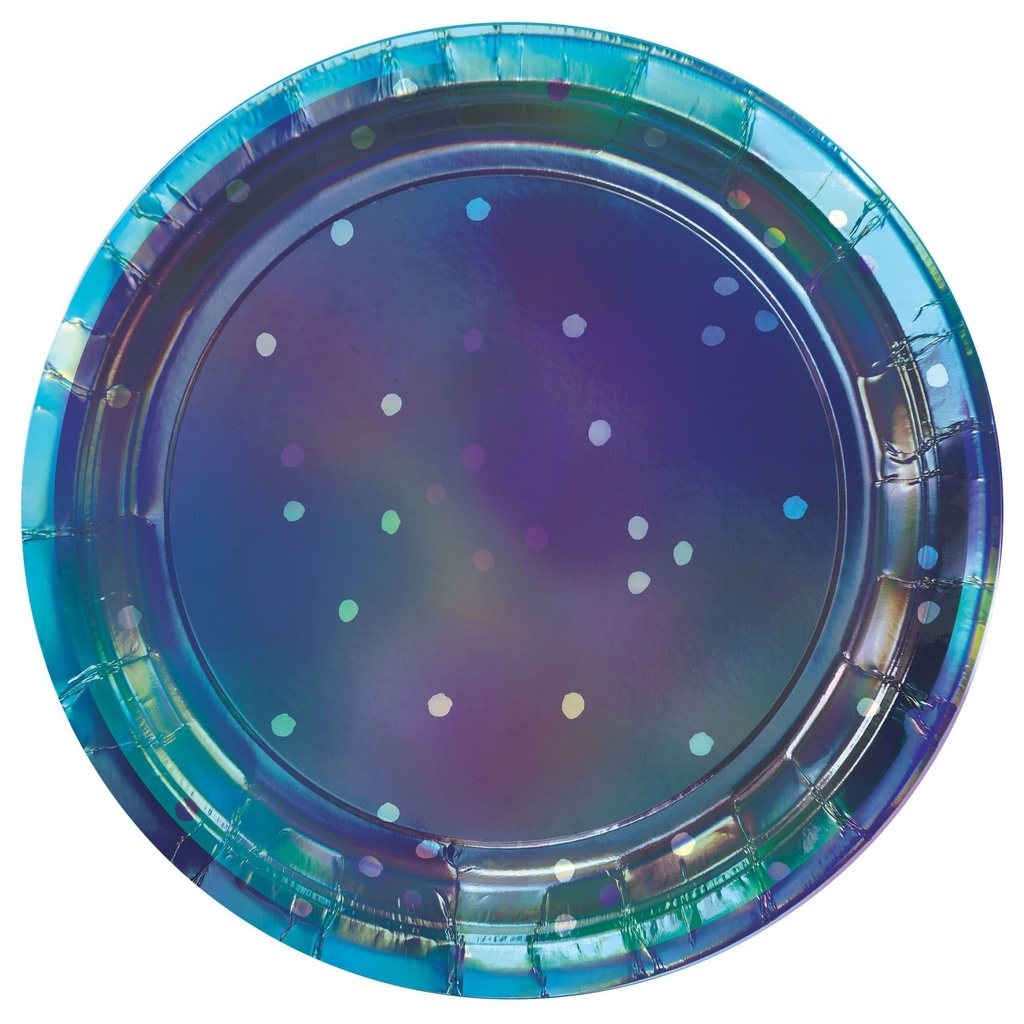 Sparkling Sapphire 7 Inch Round Iridescent Plates
