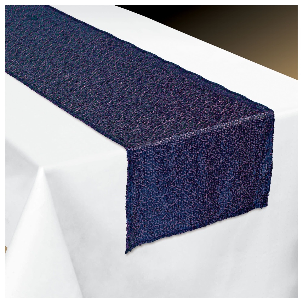 Sparkling Sapphire Sequin Table Runner Hollywood Movie Night