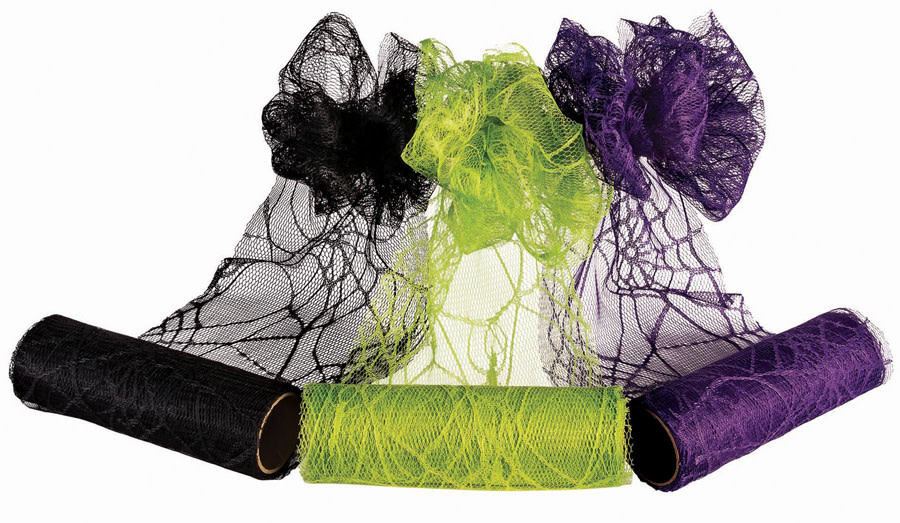 Spider Web Tulle-5Yds-Green Halloween