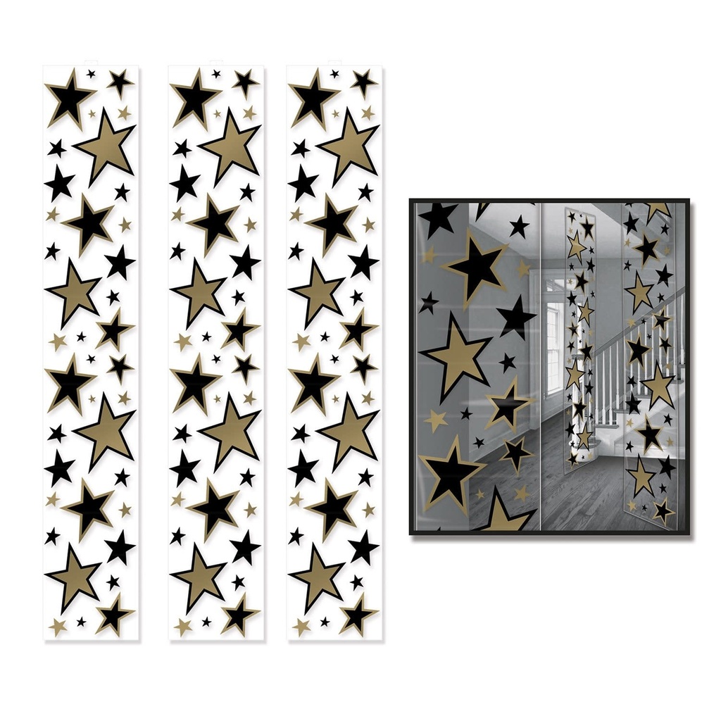 Star Party Panels (12X 6) Inch-Black & Gold