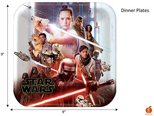 Star Wars Episode 9 Square Plates, 9 Inch