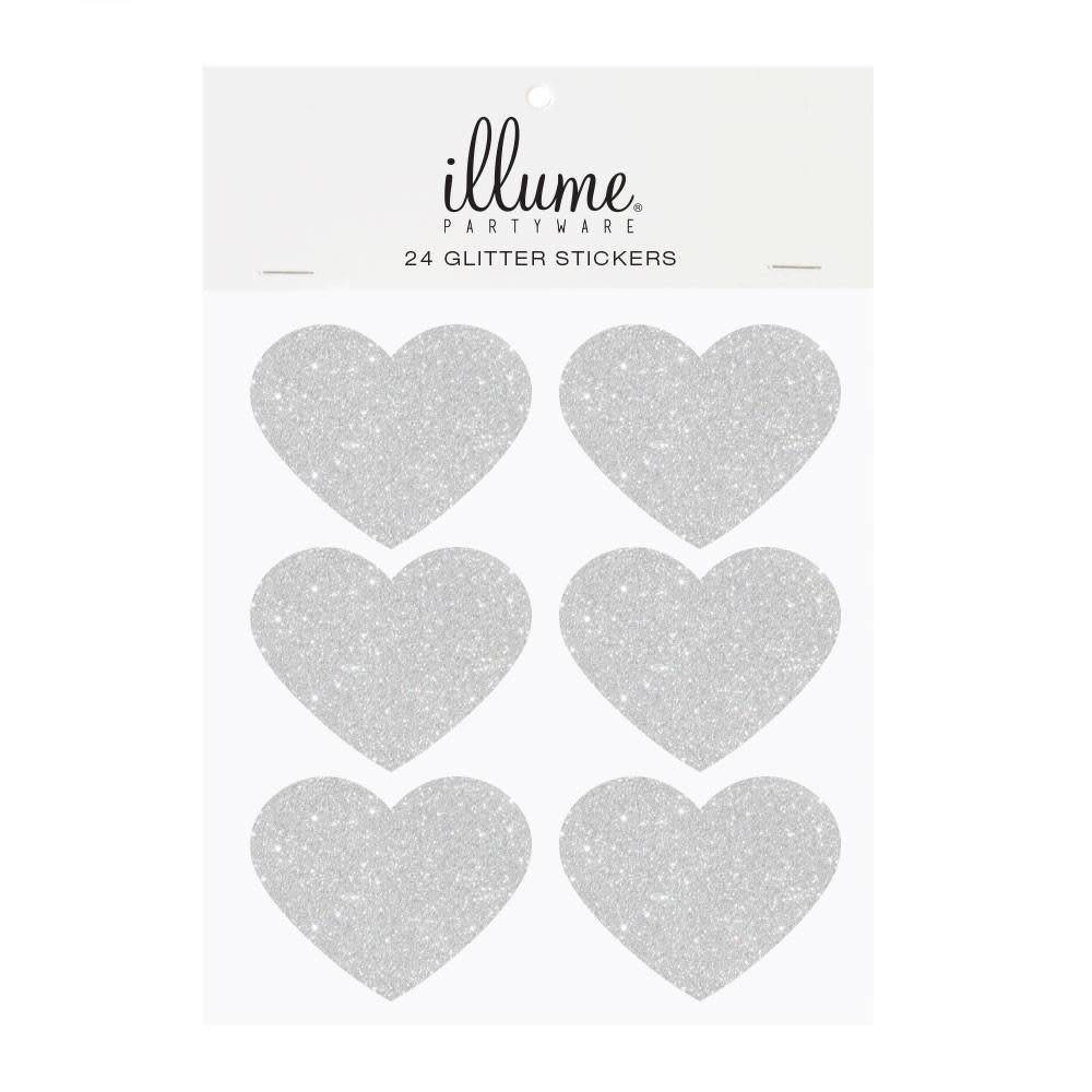 Sticker Seals Hearts - Silver Stickers & Tattoos