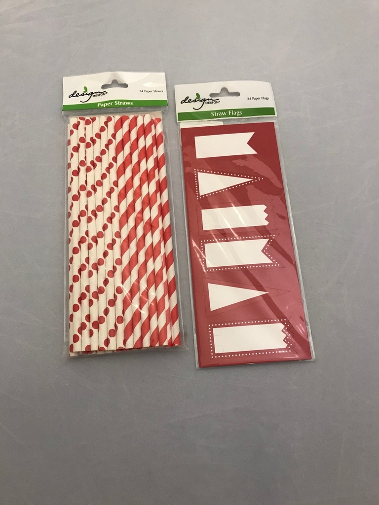 s - Dots And Stripes Red Food Picks & Straws