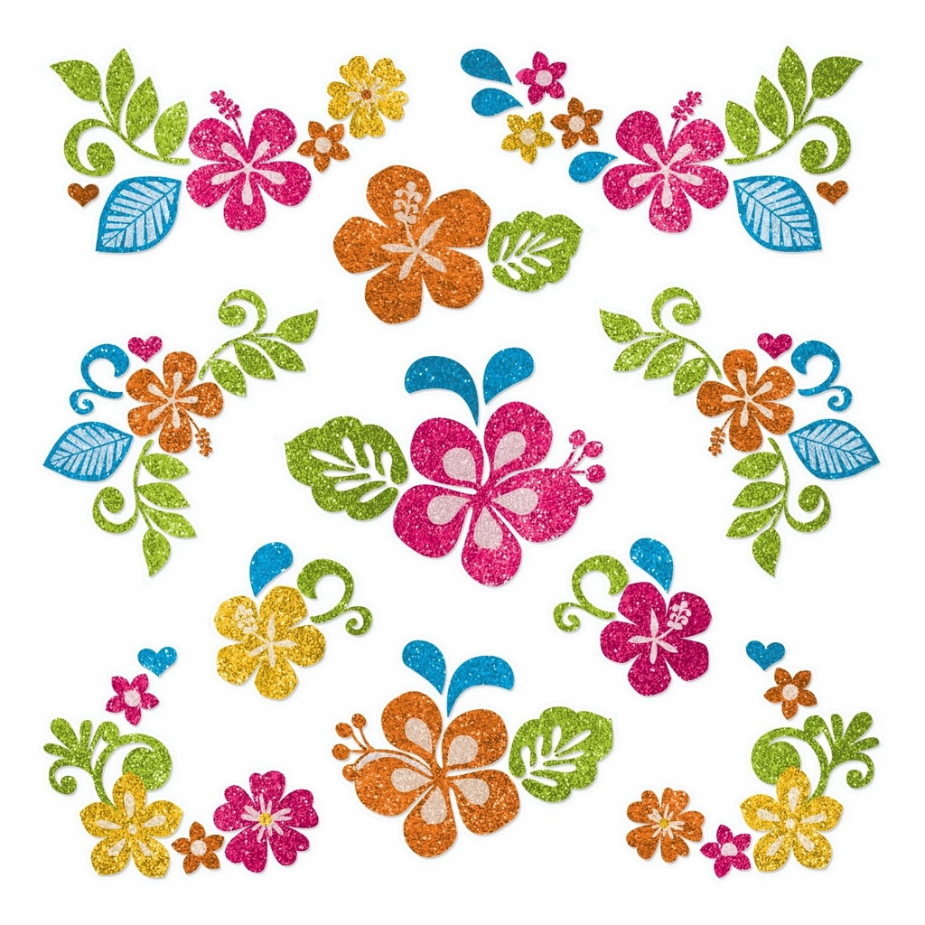 Summer Face Glitter Decals