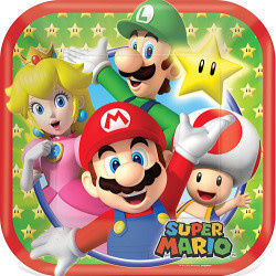 Super Mario - 7 Inch Plates Square 8/pk