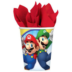Super Mario-9 oz Paper Cups 8/pk