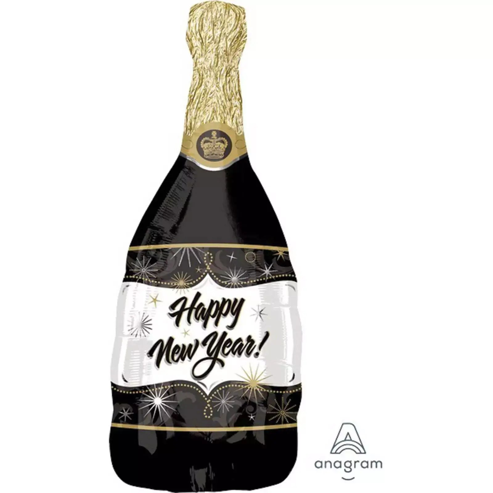 Supershape Foil Balloon-Champagne New Year New Year