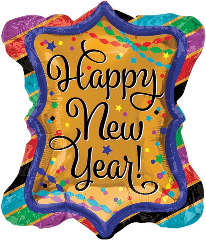 Supershape Foil Balloon-Happy New Year  Ruffle Frame New Year