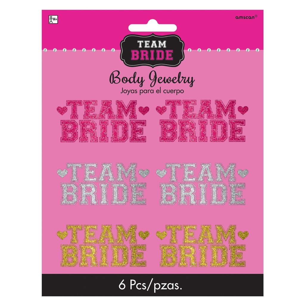 Team Bride Body Jewelry Stickers & Tattoos