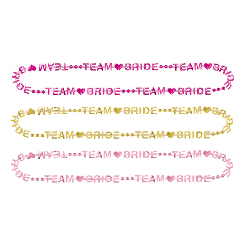 Team Bride Multipack Word Bead Necklaces Bridal & Wedding