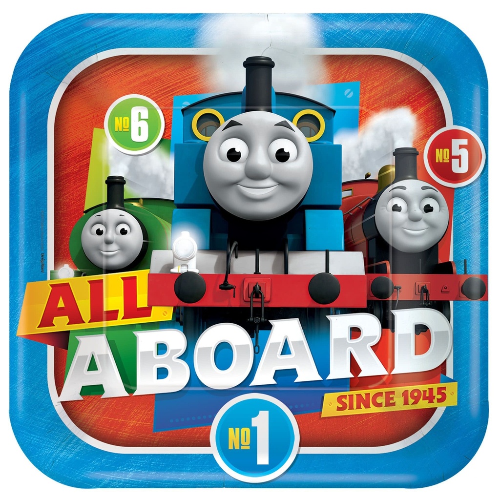 Thomas All Aboard Square Plates, 9"