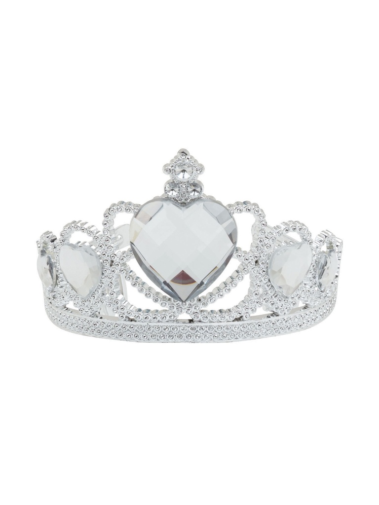 Tiara Silver Plastic Delux/Clear Stone Tiaras