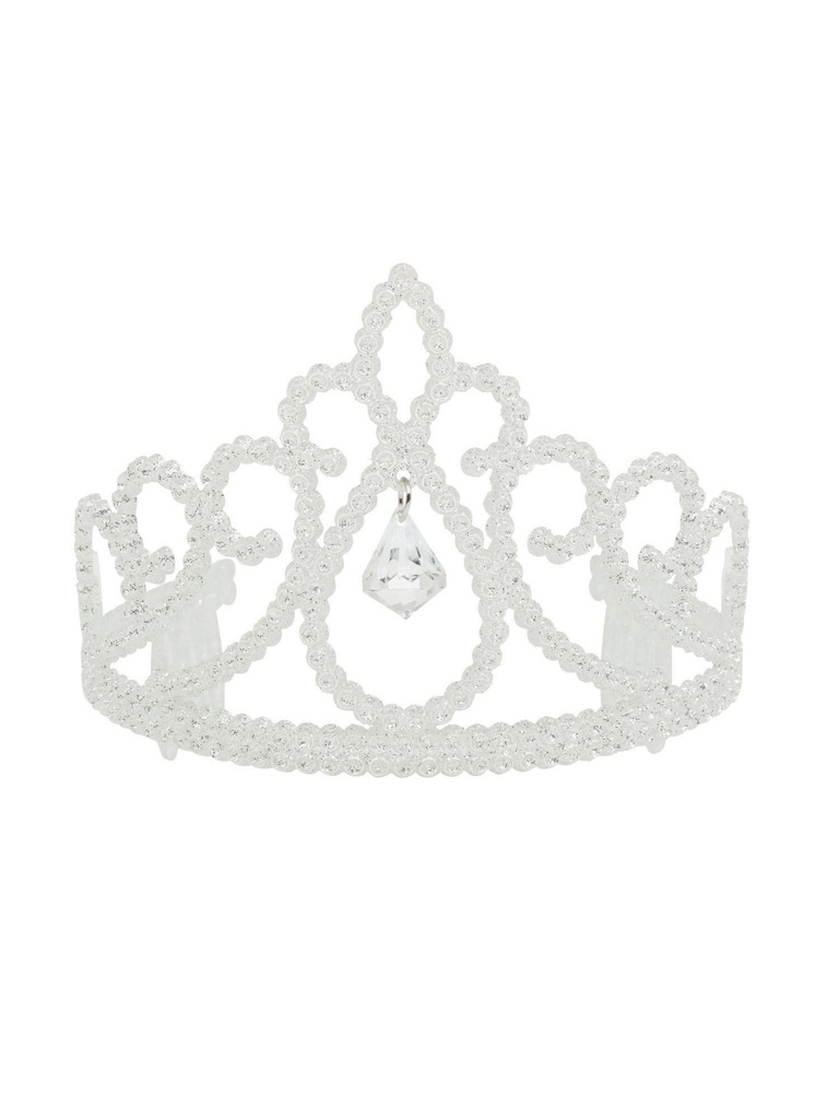 Tiara White Glitter & Diamond Pendant Tiaras