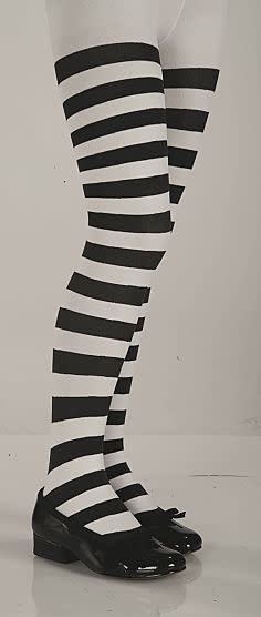 Tights- White/Black Striped Child Tights