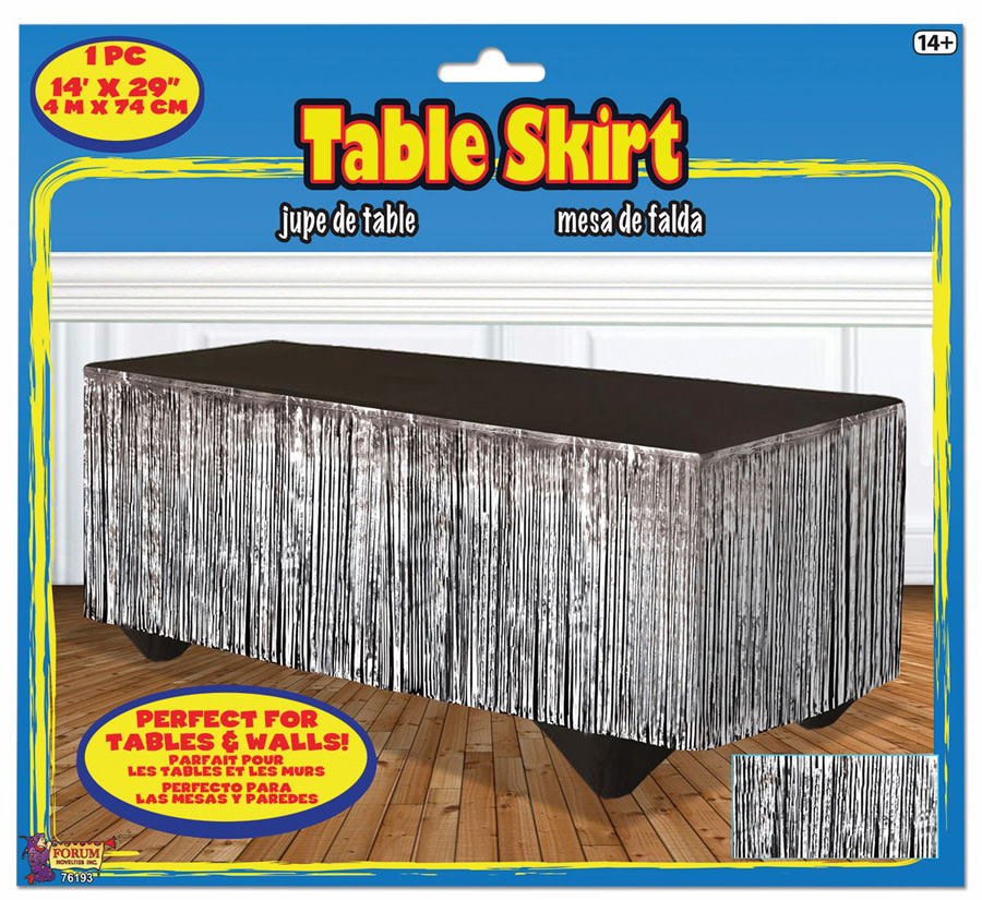 Tinsel Table Skirt - Silver