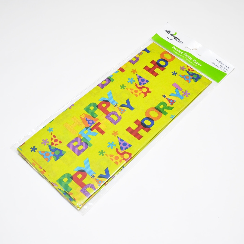 Tissue Paper (20X30) Inches 4/pk - Happy Birthday Hooray