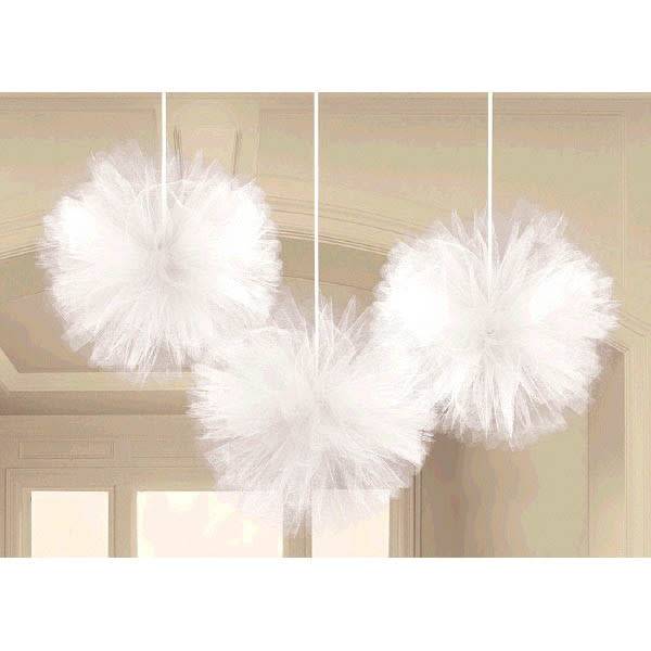 Tulle Fluffy Decorations-White