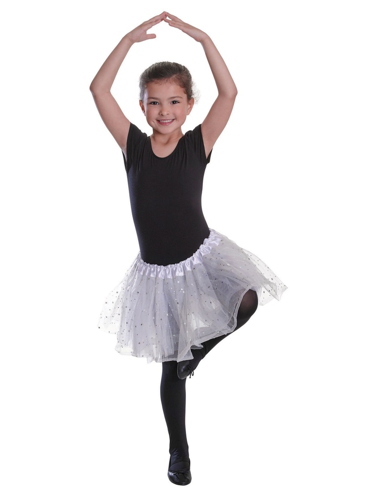 Tutu White With Sequin Stars Childs