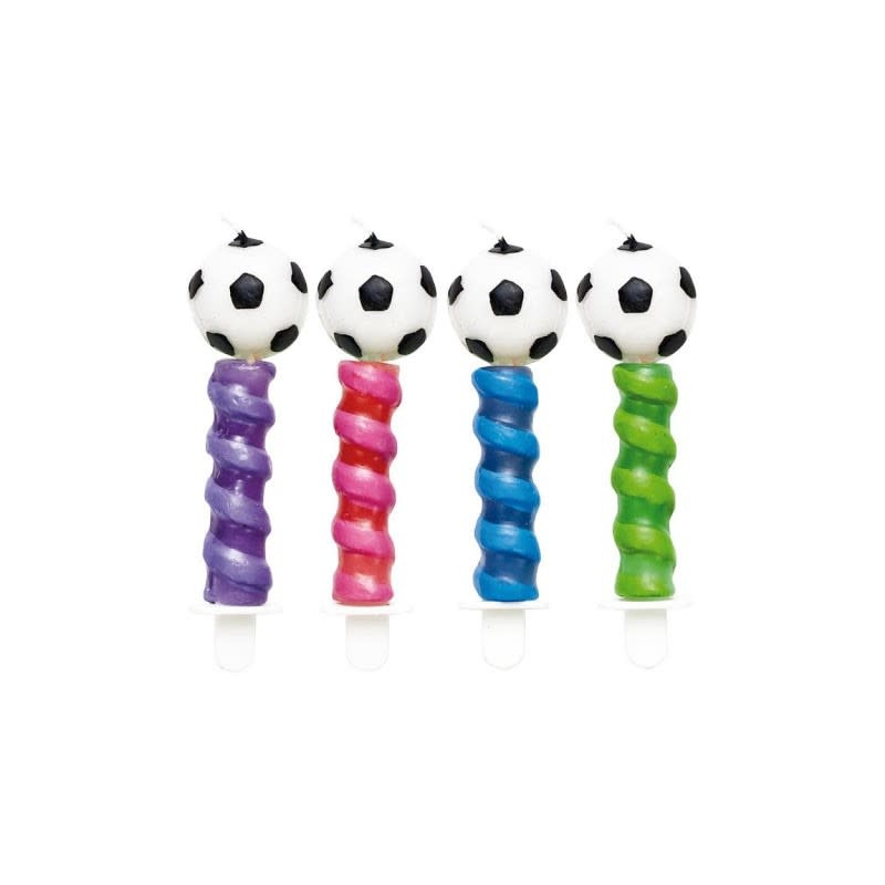 Twisted Candles Soccer 4/pk
