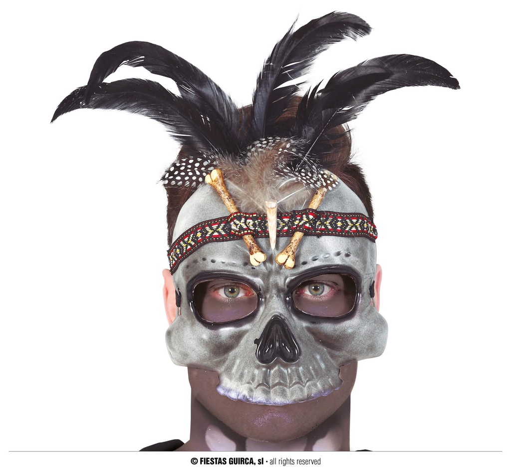 Voodoo Pvc Mask With Feathers