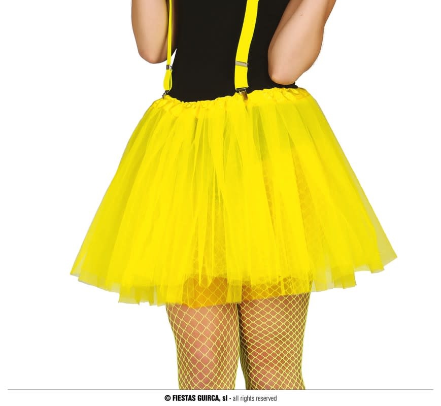 WOMAN NEON YELLOW TUTU 40 CM 80's Eighties