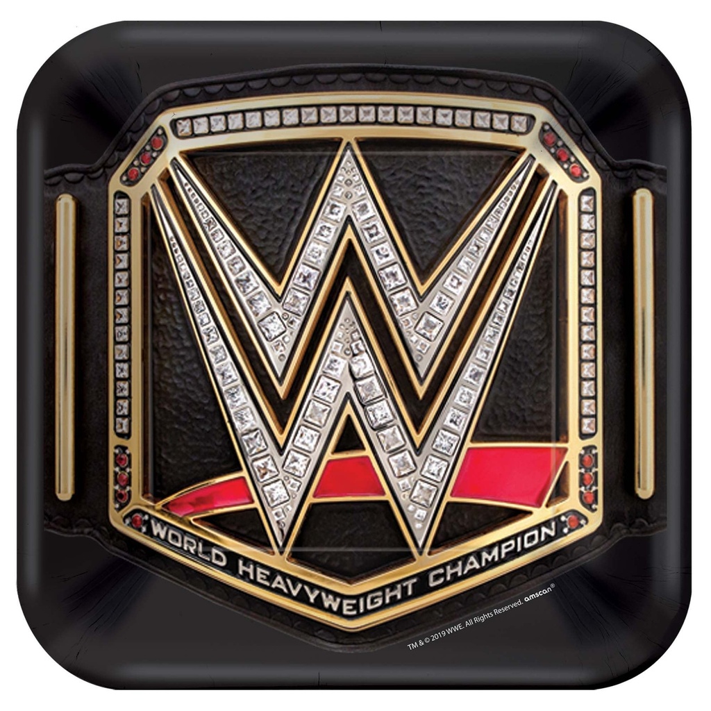 أطباق مربعة بتصميم دبليو دبليو إي (WWE) سماش مقاس ٧ بوصات