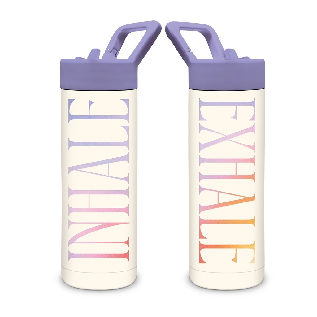 Water Bottle with Straw - Inhale Exhale