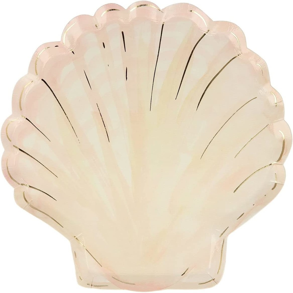 Watercolour Clam Shell Plates (Pack of 8)