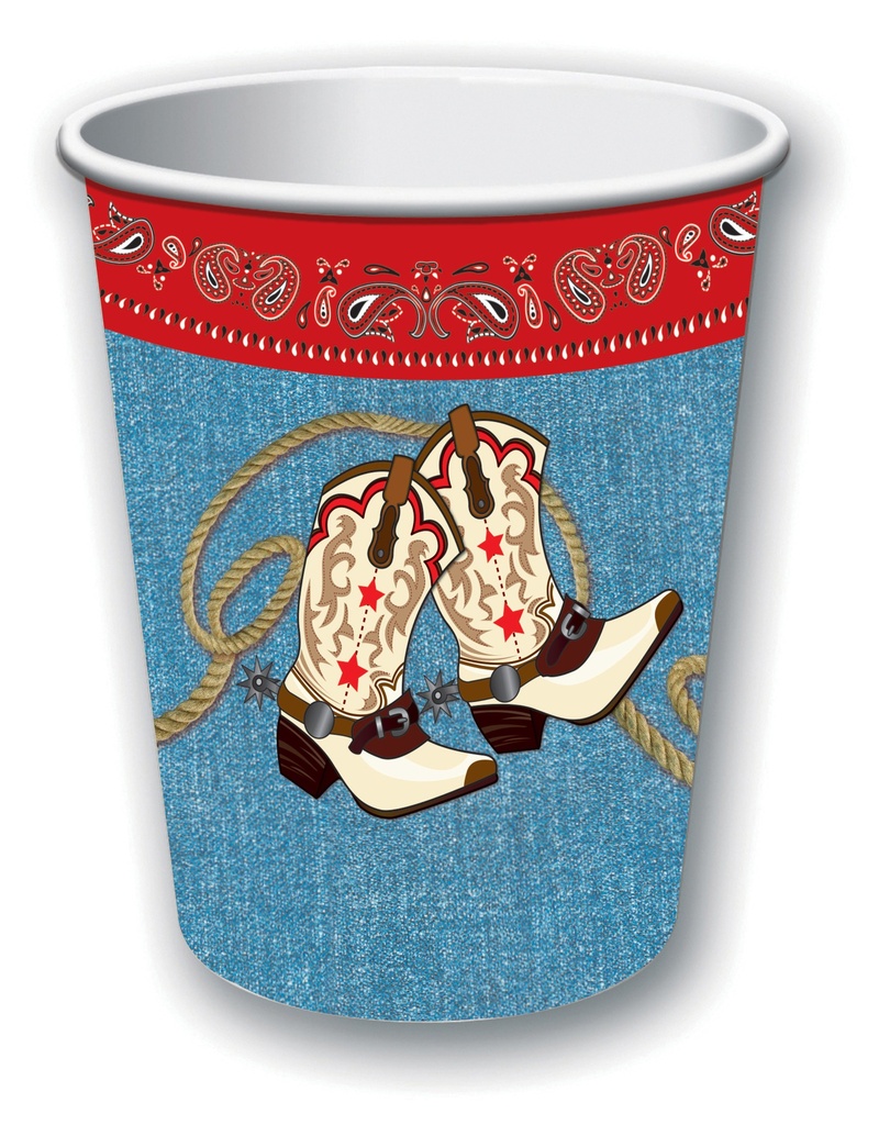 أكواب بتصميم واي أوت ويست (الكاوبوي) سعة ٩ أونصات