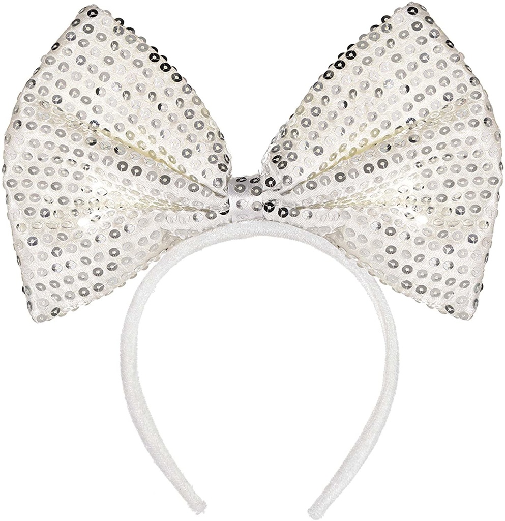 White Big Bow Headband National Day