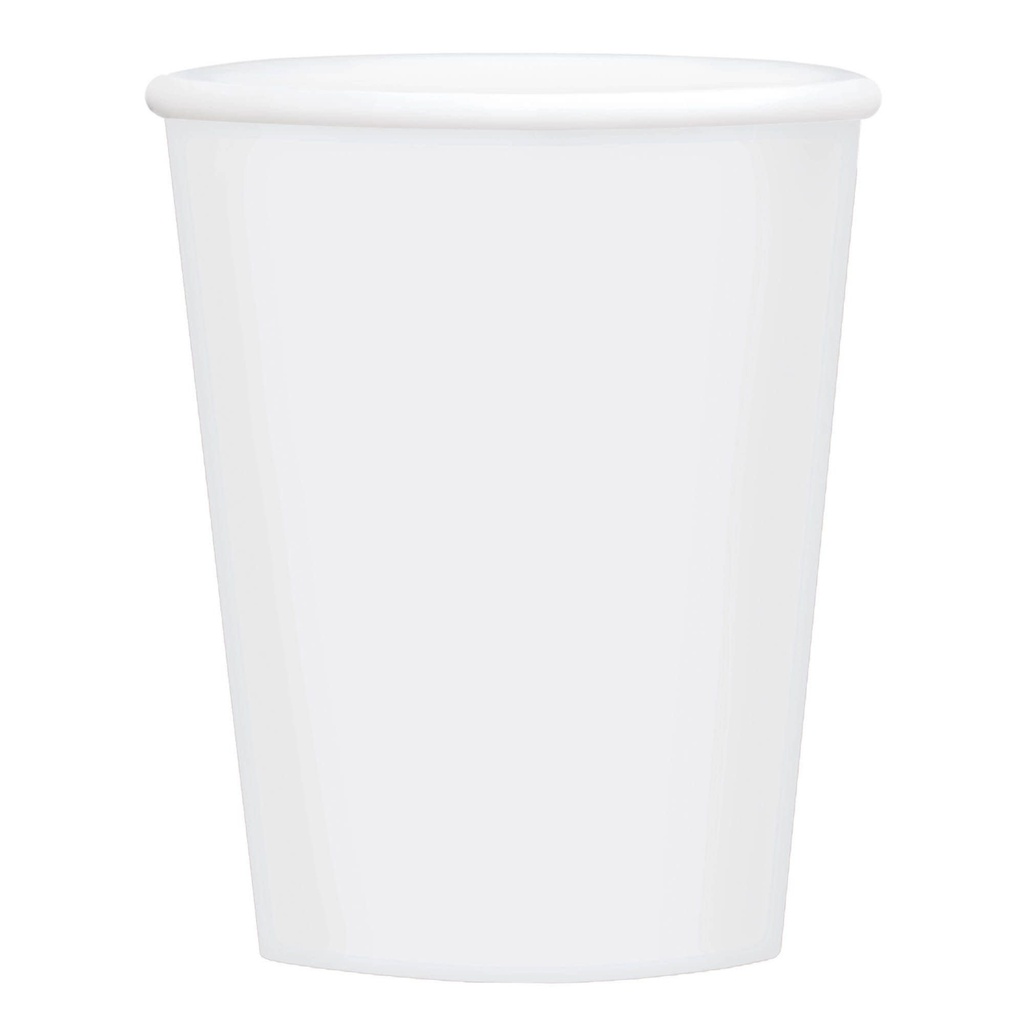 White Economy Solid Paper Cups, 9oz.
