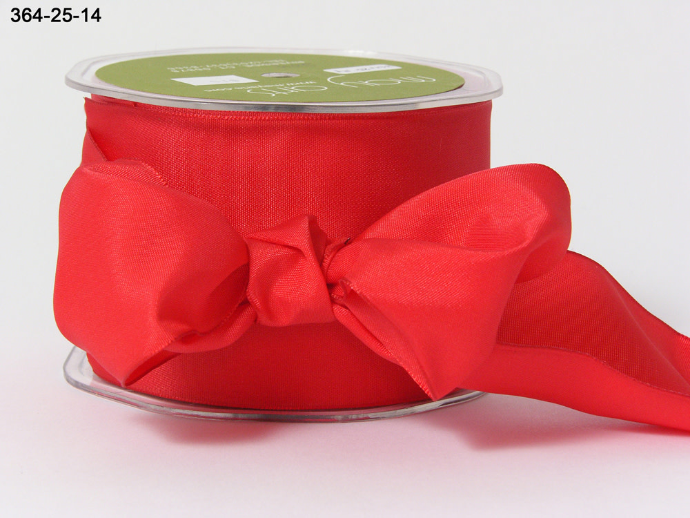 Wired Satin Ribbon  2.5 Inch X 20 Yards -  Red Valentine
