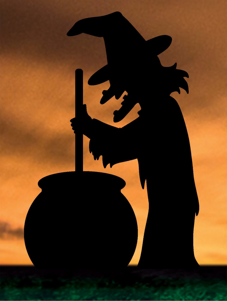 Witch Silhouette Lawn Dec. Halloween