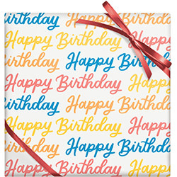 Wrap Roll (30X120) Inches-Happy Birthday Script