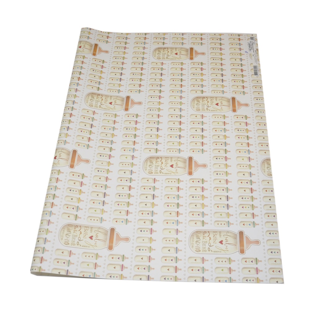 Wrapping Paper Sheet - Baby Bottles