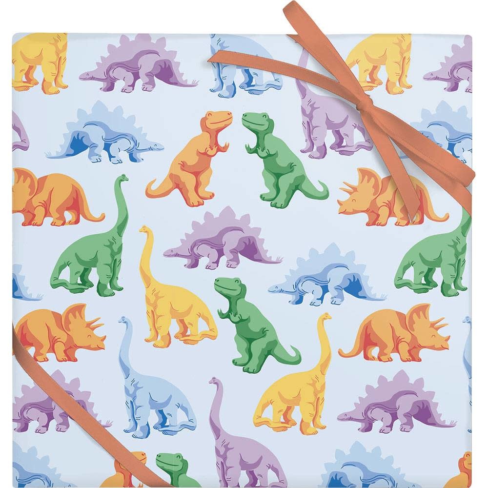 Wrapping Sheet (26x19) Inches-Colorful Dinosaurs Dinosaurs & Dragons