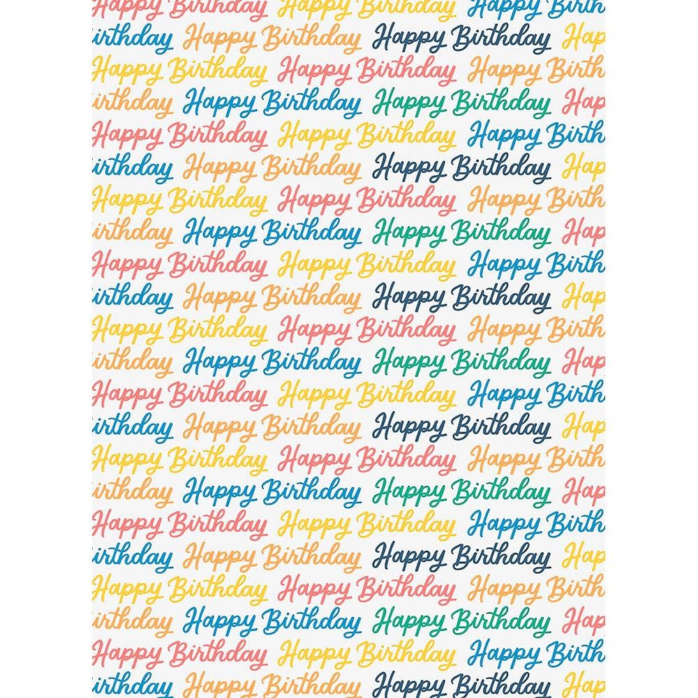 Wrapping Sheet (26x19) Inches-Happy Birthday Script