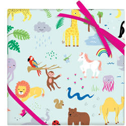 Wrapping Sheet (26x19) Inches-Jungle Animals
