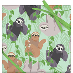 Wrapping Sheet (26x19) Inches-Sloths on Vines