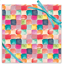 Wrapping Sheet (26x19) Inches-Watercolor Squares