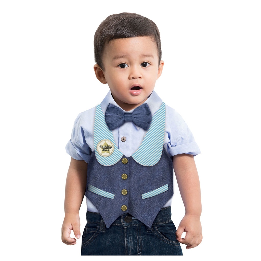 Young Birthday Vest & Bow Tie - Boy First Birthday Boy