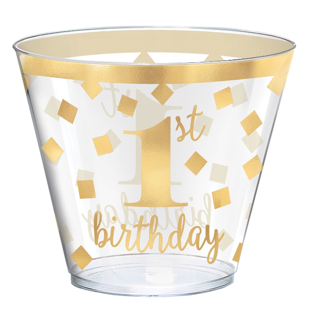 tumblers 9 oz 1st birthday gold