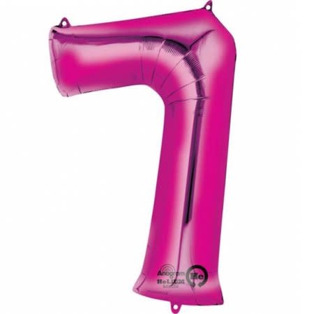 xxxxxxxx34" Balloon Number 7 Pink