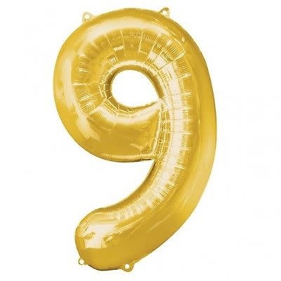 34" Balloon Number 9 Gold