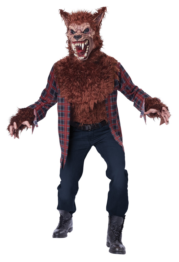 Brown Blood Moon Men Costume Devil , Scary
