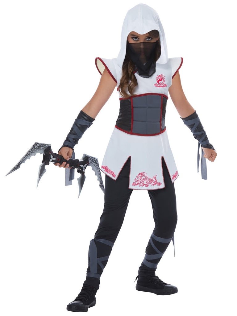 Fearless Ninja  Girls Costume-White