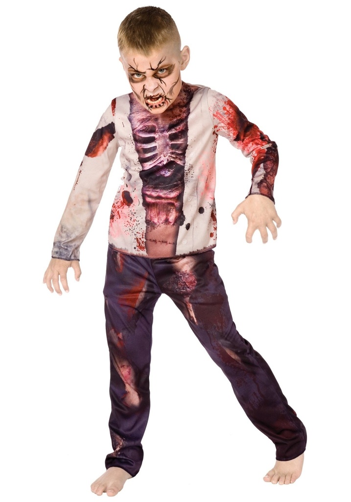 زي الزومبي ثلاثي الأبعاد للأولاد (مقاس 11-12 سنة)