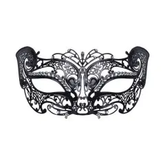 Metal Filigree Cat Mask with Stone