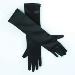 Satin Gloves 19 Inch-Black